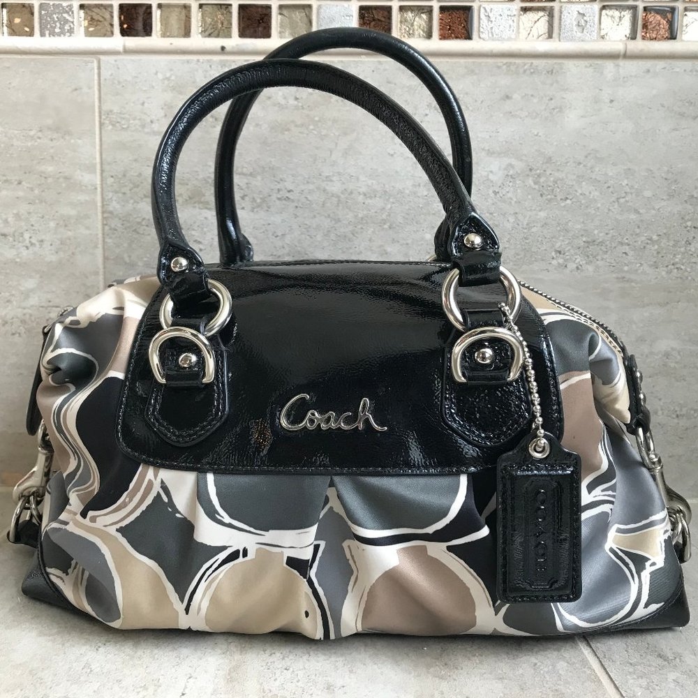 Coach Ashley Hand Drawn Scarf Print Satchel